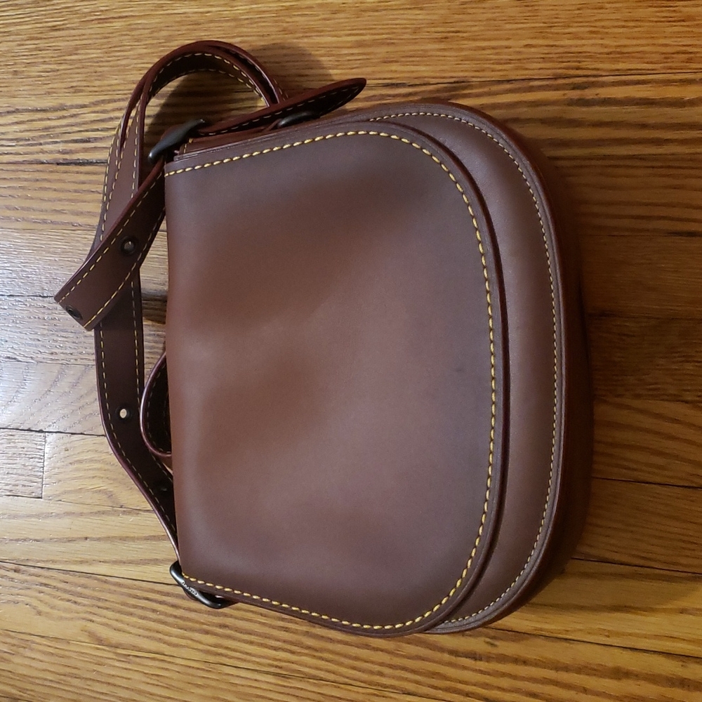 COACH Leather Saddle Bag Brown